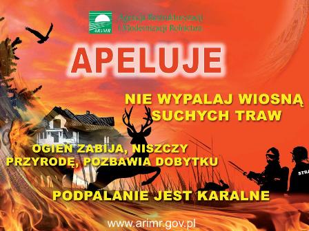 Plakat - Apel ARiMR - Nie wypalaj wiosną suchych traw