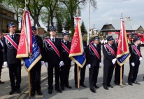 poczet sztandarowy OSP Przesmyki, OSP Dąbrowa, OSP Kamianki Lackie